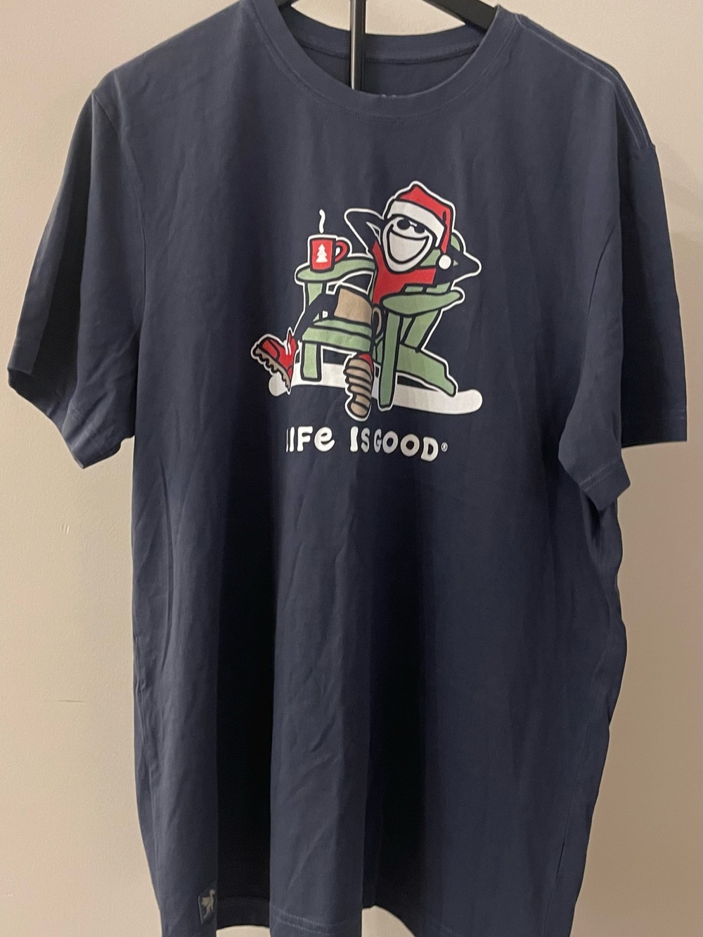 Life is Good Men’s Denim Blue Christmas Graphic Tee